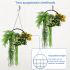 ECOOPTS 1 PC Artificial Hanging Plants with Black Frame Faux Plants with S-Shaped Hooks for Indoor Outdoor Garden Home Bathroom Living Room Wall Decor (Green Orange)