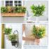 ECOOPTS 1pc Artificial Bushes Plastic Plants Leaves Stems Artificial Fake Flowers for Home Office Wedding Decoration Christmas Decor (Green White)