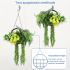 ECOOPTS 1 PC Artificial Hanging Plants with Black Frame Faux Plants with S-Shaped Hooks for Indoor Outdoor Garden Home Bathroom Living Room Wall Decor (Green Yellow)