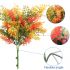 ECOOPTS 1pc Artificial Bushes Plastic Plants Leaves Stems Artificial Fake Flowers for Home Office Wedding Decoration Christmas Decor (Green Red Orange)