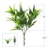 ECOOPTS 1pc Artificial Bushes Plastic Plants Leaves Stems Artificial Fake Flowers for Home Office Wedding Decoration Christmas Decor (Green White)