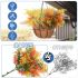 ECOOPTS 1pc Artificial Bushes Plastic Plants Leaves Stems Artificial Fake Flowers for Home Office Wedding Decoration Christmas Decor (Green Red Orange)