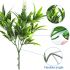 ECOOPTS 1pc Artificial Bushes Plastic Plants Leaves Stems Artificial Fake Flowers for Home Office Wedding Decoration Christmas Decor (Green White)