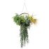 ECOOPTS 1 PC Artificial Hanging Plants with Gold Frame Faux Plants with S-Shaped Hooks for Indoor Outdoor Garden Home Bathroom Living Room Wall Decor (Green Blue)