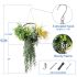 ECOOPTS 1 PC Artificial Hanging Plants with Gold Frame Faux Plants with S-Shaped Hooks for Indoor Outdoor Garden Home Bathroom Living Room Wall Decor (Green Blue)